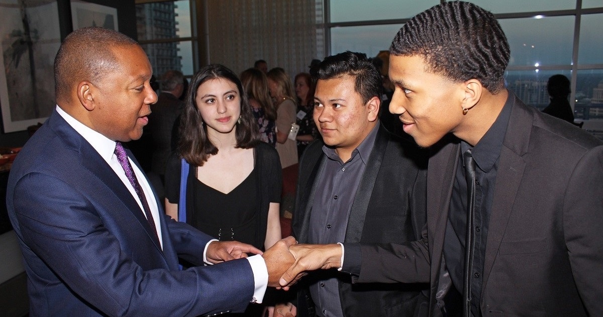 Students meet Wynton Marsalis at Rebrand Kickoff April 2019